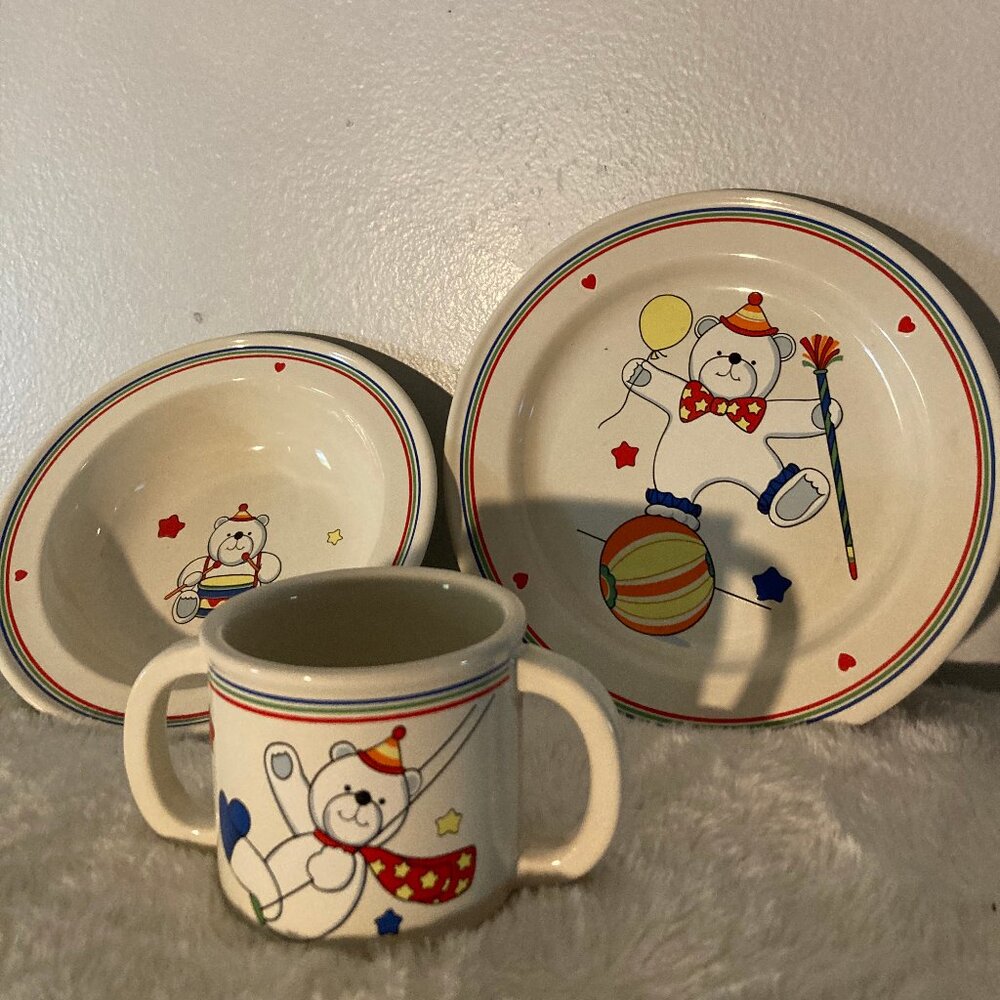 Noritake Epoch Circus Bear 3 pc Child's Set - Mug/Plate/Bowl